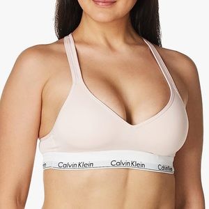 Calvin Klein Women's Modern Cotton Lightly Lined Wireless Bralette nymphs thigh